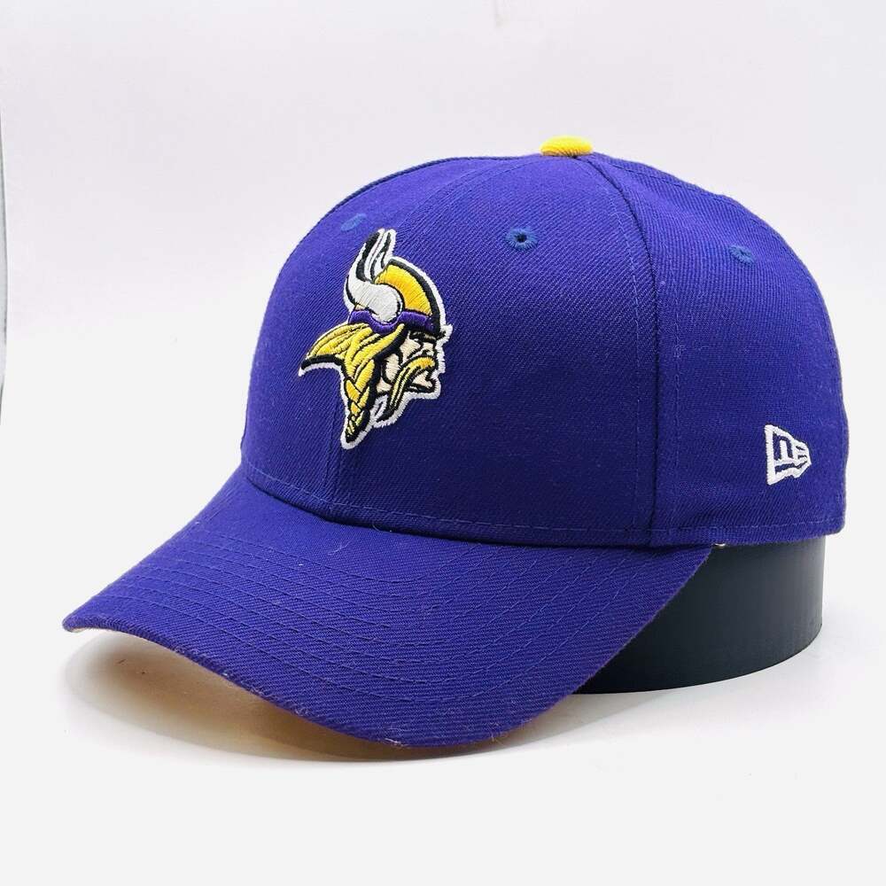 New Era NFL Minnesota Vikings Adjustable Ball Cap Hat Solid Purple Embroidered